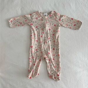 aden + anais Floral Pink and Cream Footie